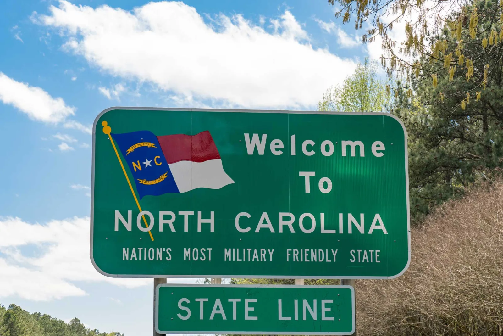 nc state line road sign