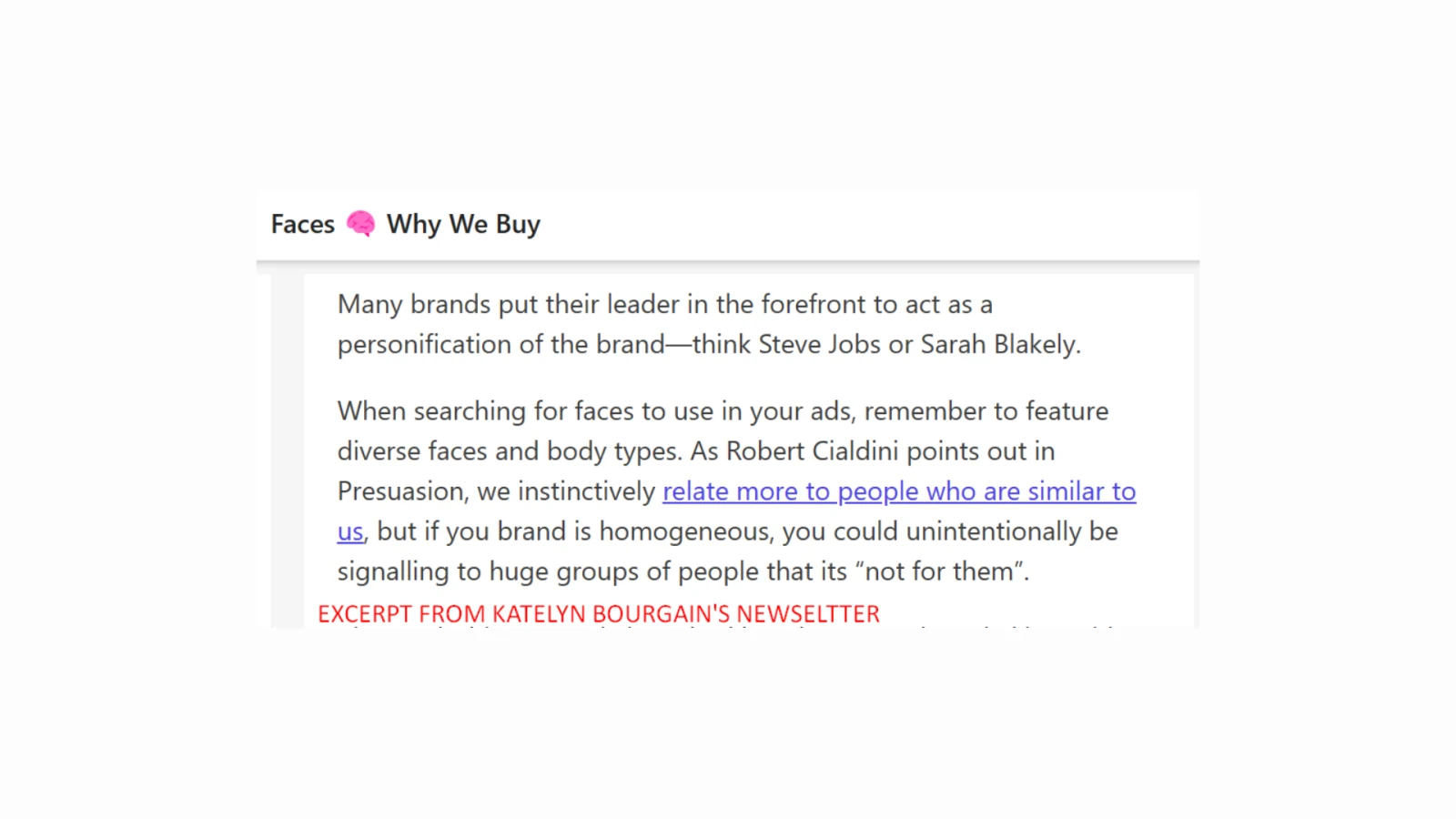 customer faces building trust, and using customers with diverse voices, features, and looks imbibes familiarity, urging customers to buy more.  