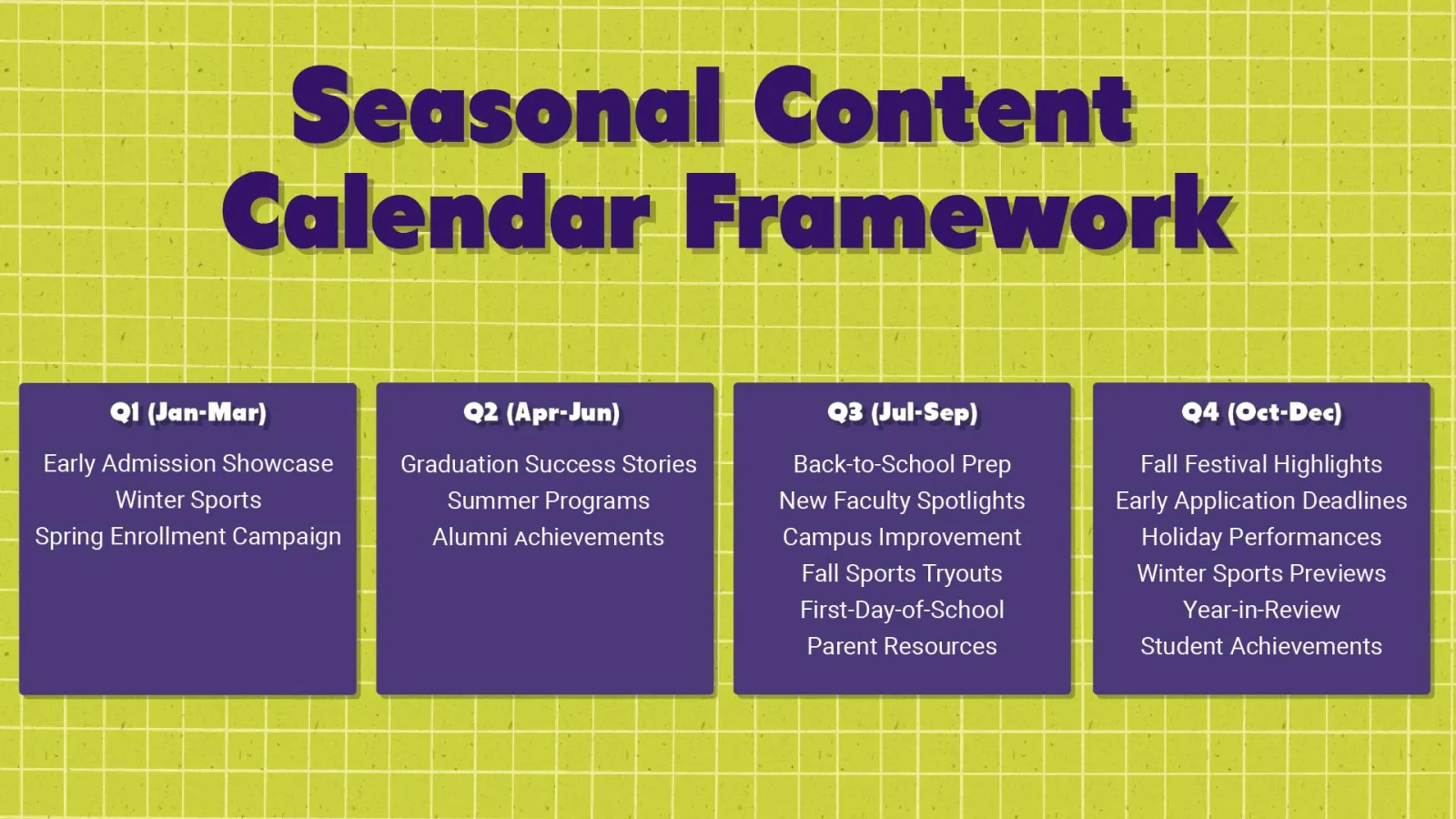 seasonal program calendar framework