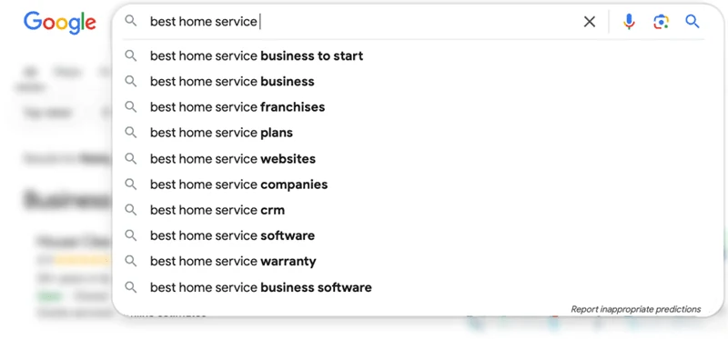 Google search suggestions (the LSI) 