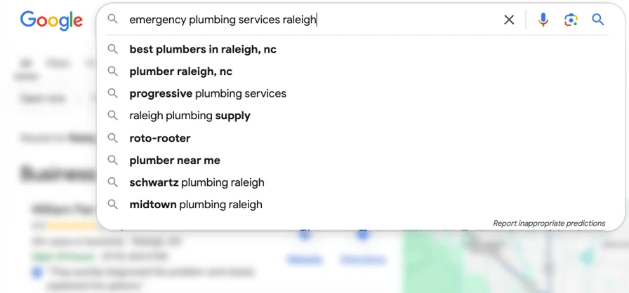 Google search suggestions (the LSI) for 