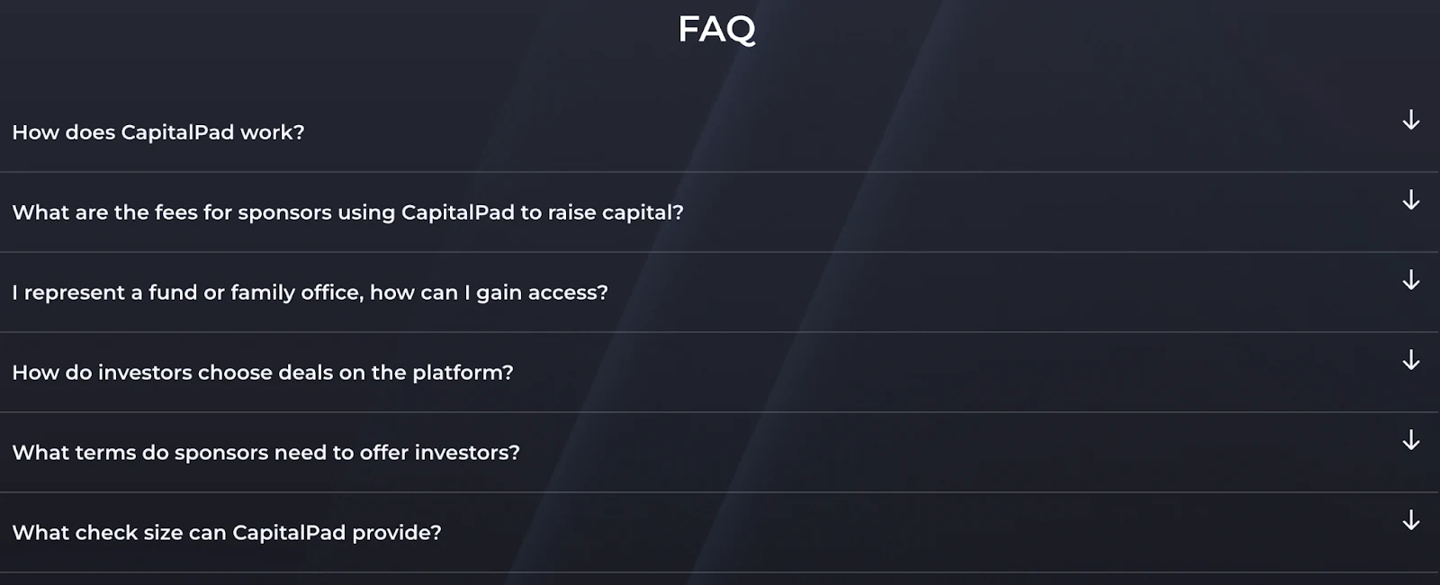 Collapse Lengthy, Non-Essential Content Elements - Example CapitalPad