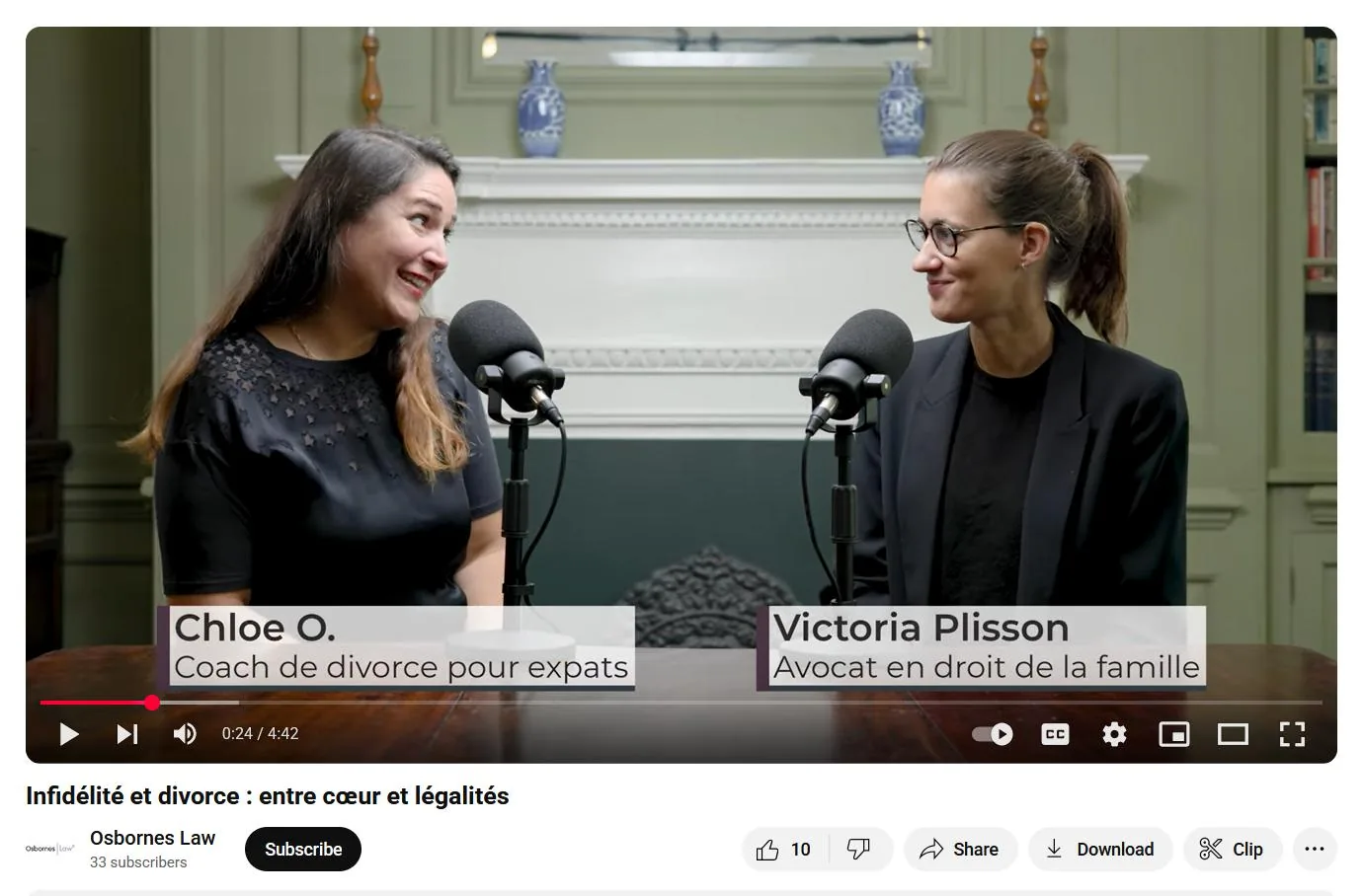 Screen shot of the &ldquo;French Family Transitions&rdquo; podcast by Osbornes Law