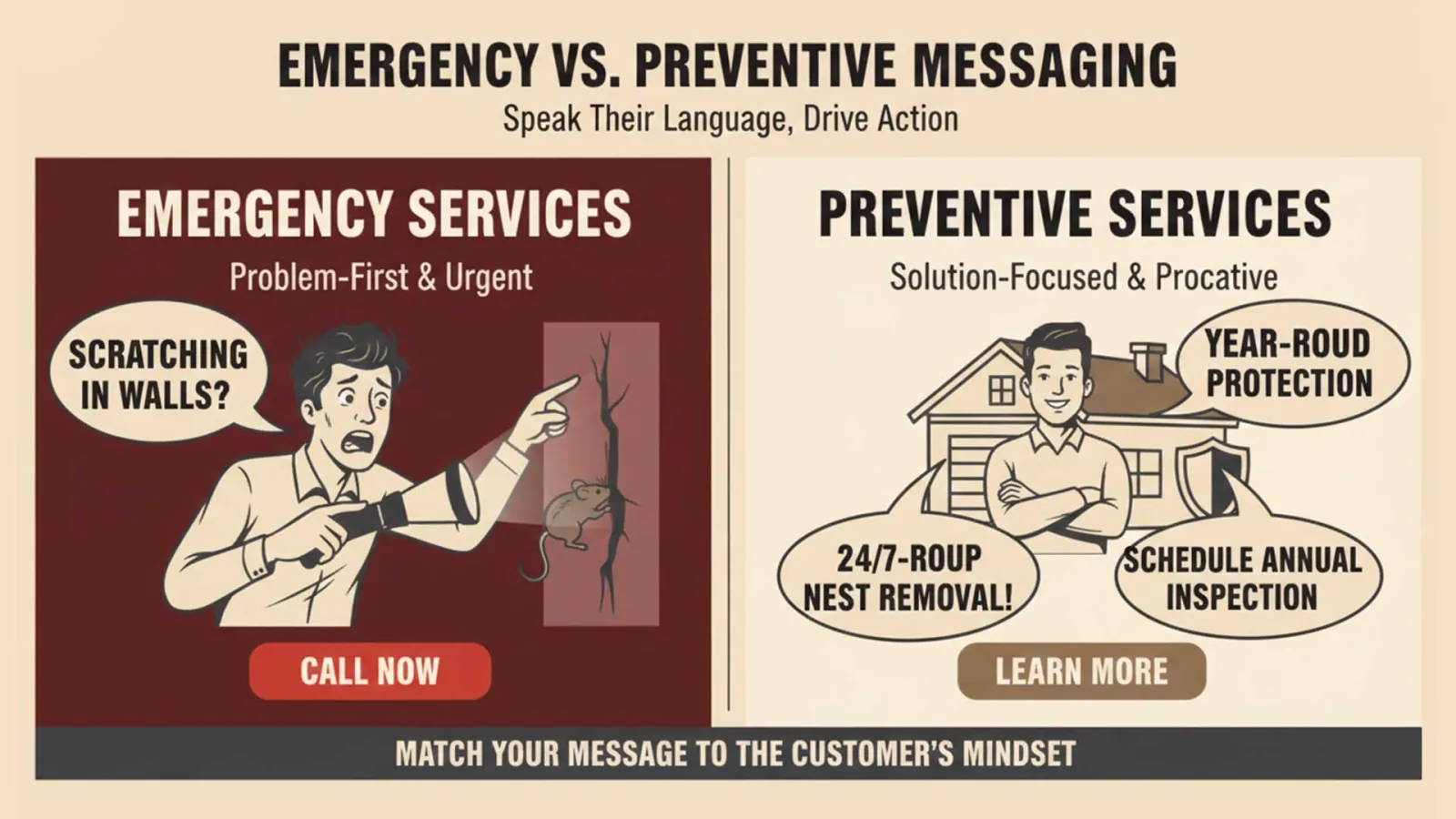 Technical SEO for Pest Control: The Complete 2026 Guide image Emergency Versus Preventive Messaging