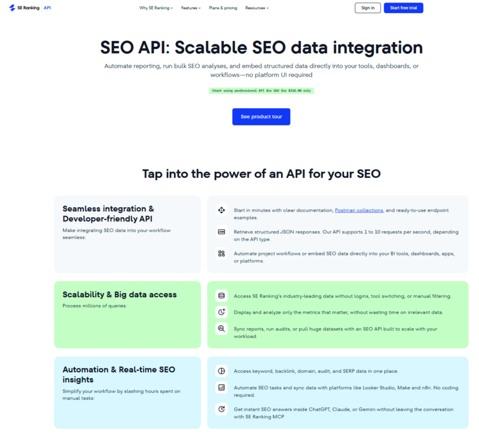 SE Ranking API screenshot