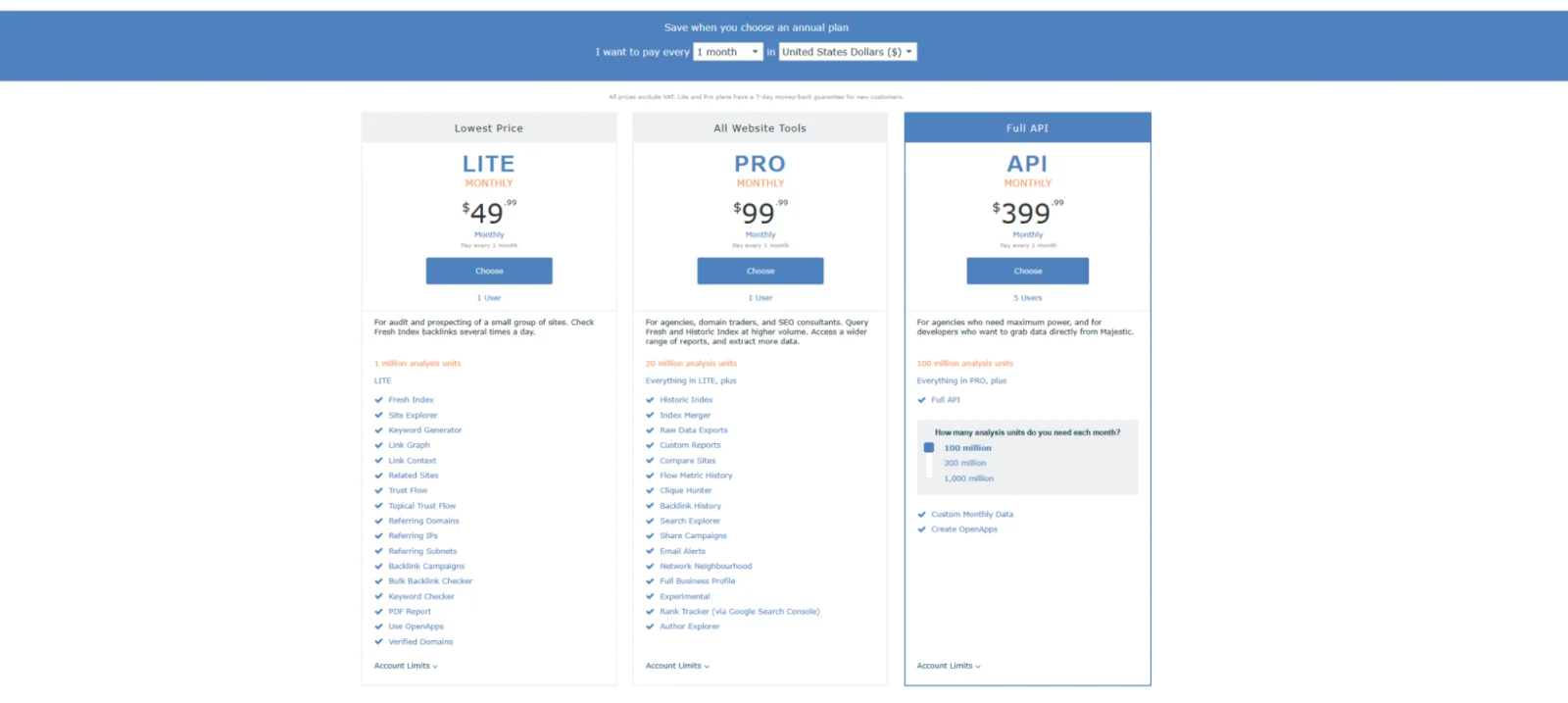 Majestic API screenshot