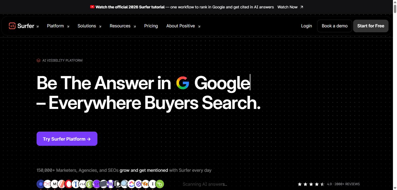 Surfer homepage