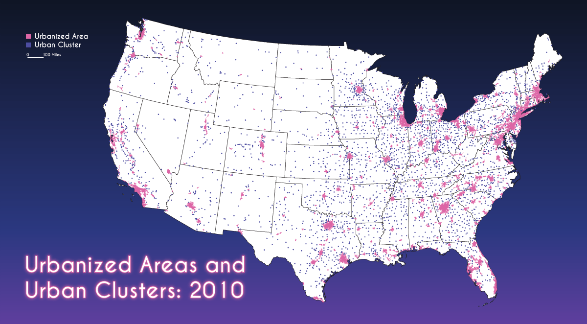Urbanized Areas and Urban Clusters: 2010