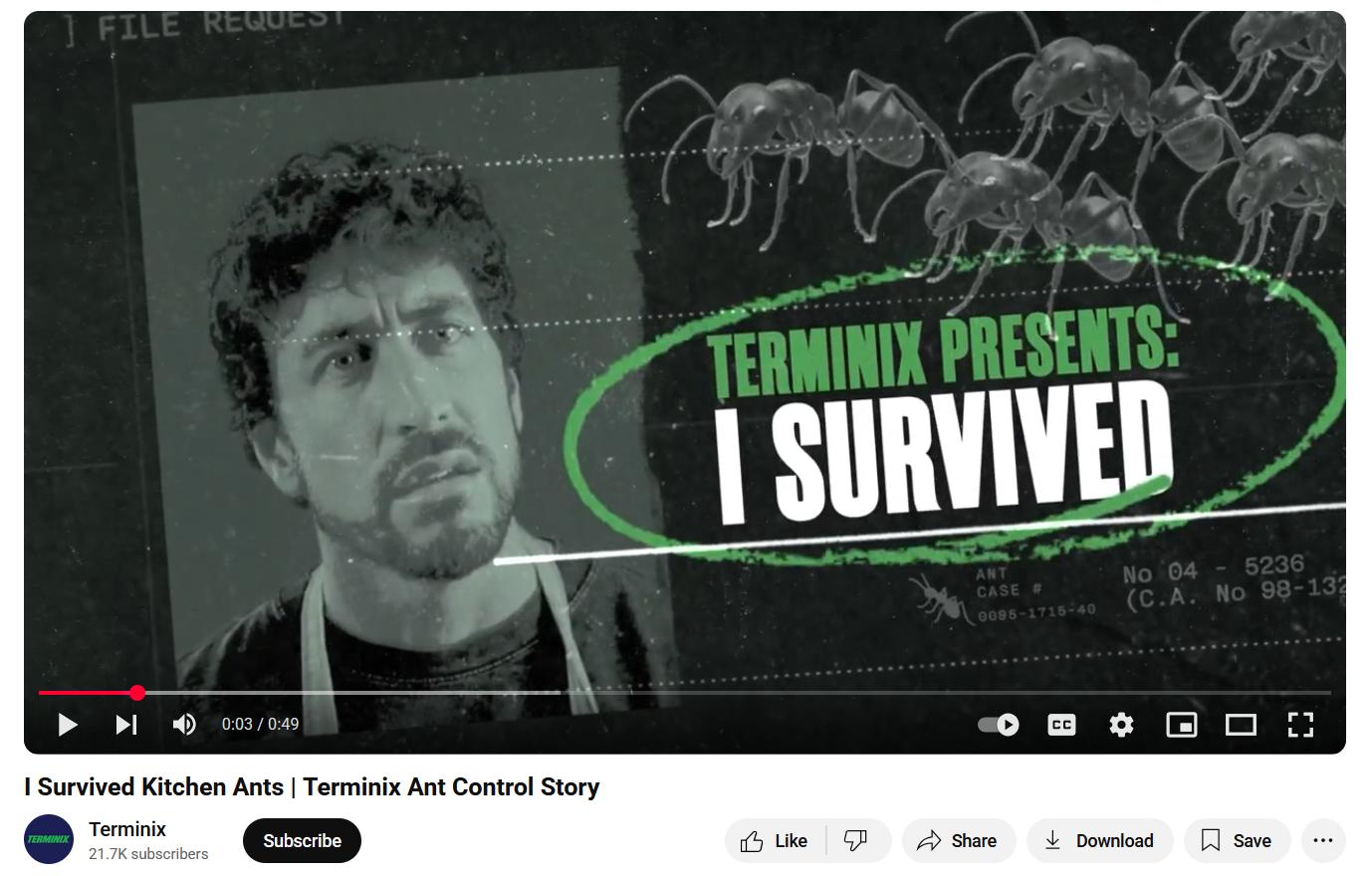 He lost the kitchen to ants. Terminix wins it back.